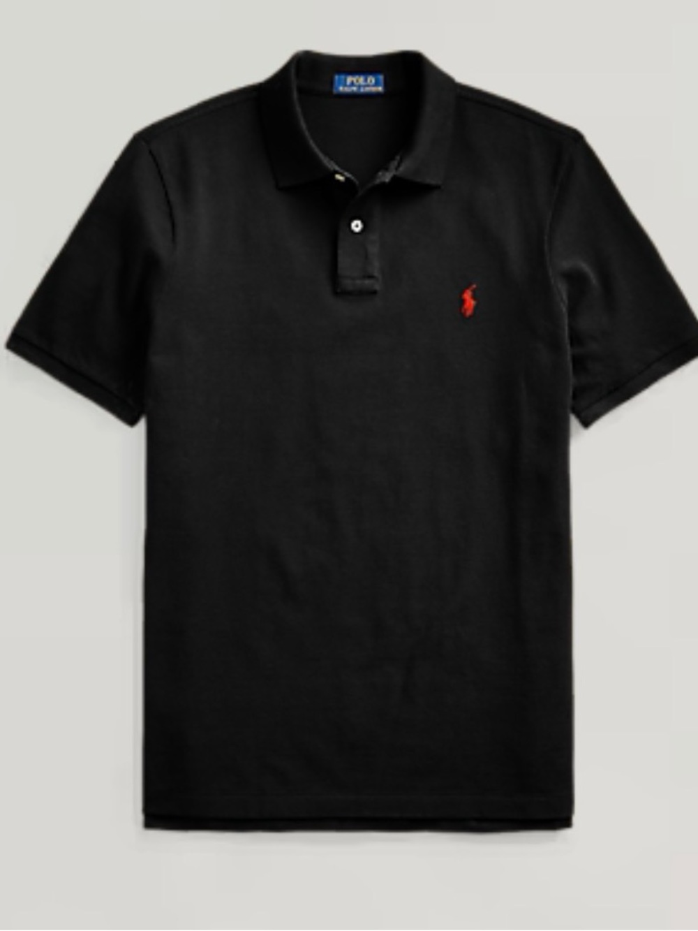 Polo by Ralph Lauren Black Mesh Polo with Red Pony